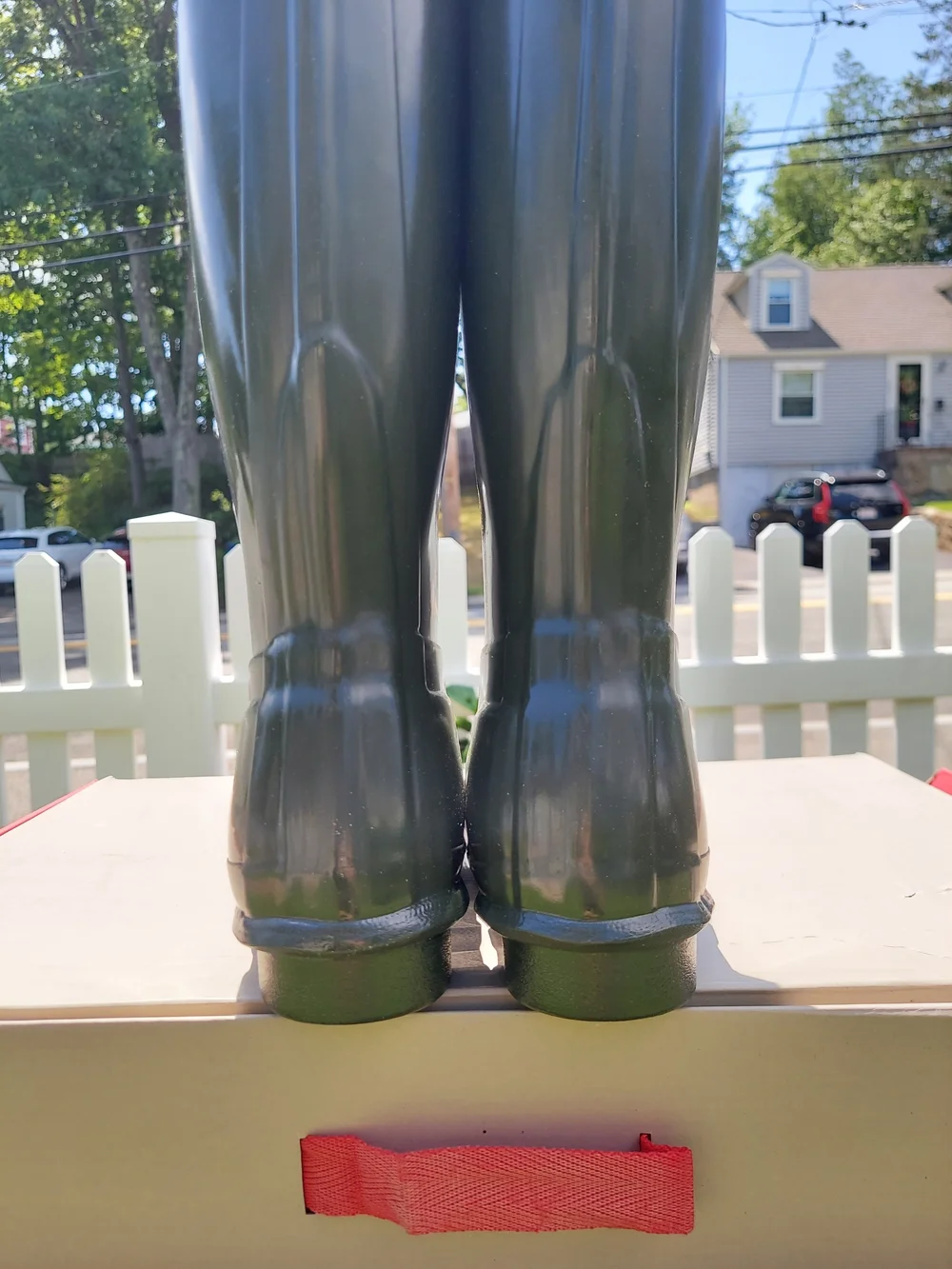 Hunter Olive Green Tall Waterproof Rain Boots Womens Big Girls Size 5 NWT Travel